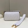 Replica Fendi 8BH386 Sunshine Medium FF White Glazed Fabric Shopper 9