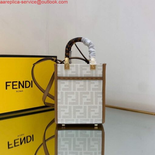 Replica Fendi 8BS051 Mini Sunshine White FF printed fabric mini bag