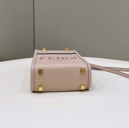 Replica Fendi 8BS051 Mini Sunshine Light Pink laminated leather shopper 5