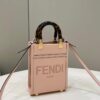 Replica Fendi 8BS051 Mini Sunshine Light Pink laminated leather shopper 9