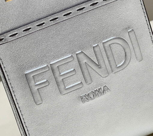 Replica Fendi 8BS051 Mini Sunshine Silver laminated leather shopper 4