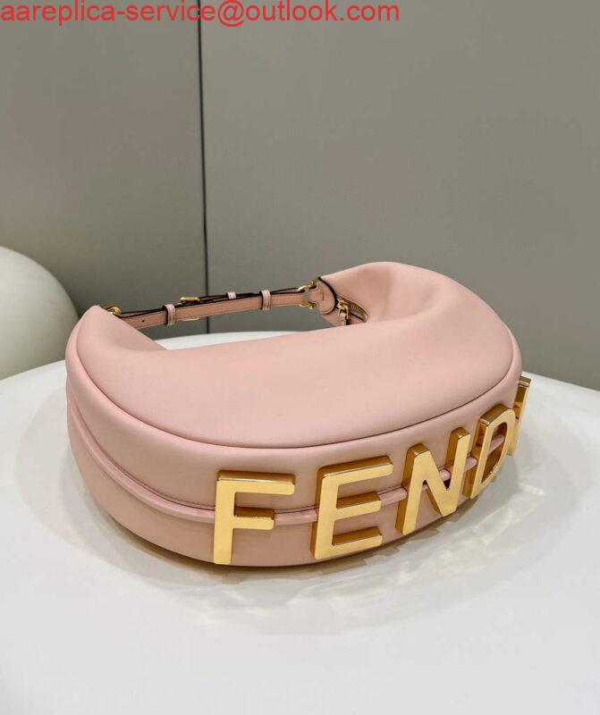 Replica Fendi 8BR799 Fendigraphy Medium Pink laminated leather bag 4