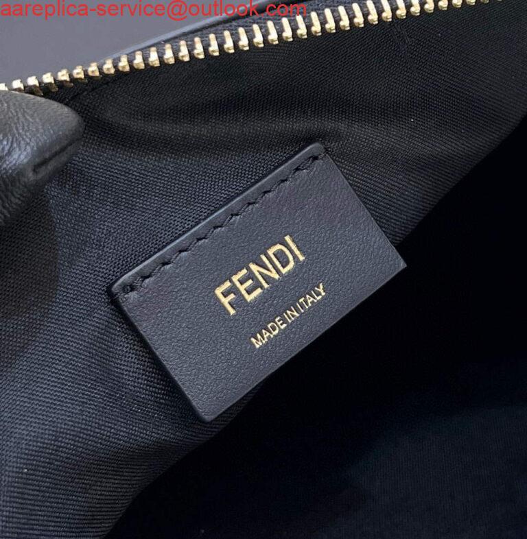 Replica Fendi 8BR799 Fendigraphy Medium Black laminated leather bag 5