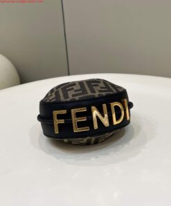 Replica Fendi 7AS089 Nano Fendigraphy coffee Brown leather Charm 80056S 2