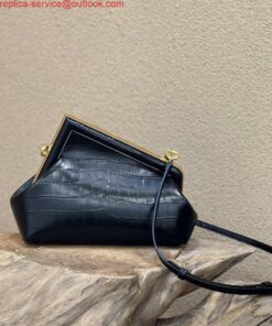 Replica Fendi 8BP129 First Small Crocodile leather bag 80018M Black 2