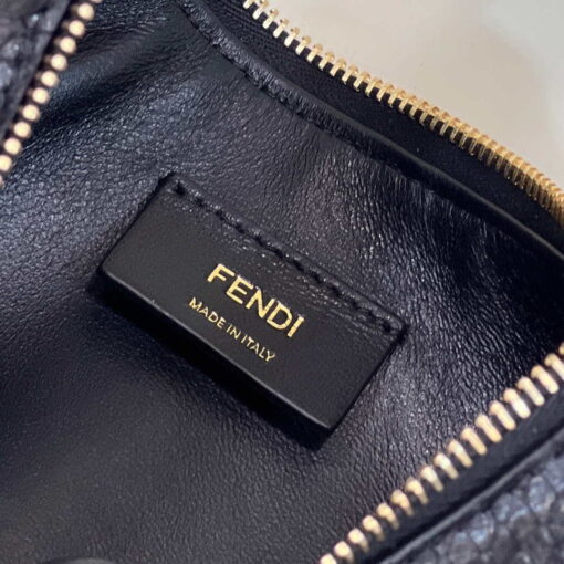 Replica Fendi 8BR798 Fendigraphy Small Snake skin Leather bag Black 5