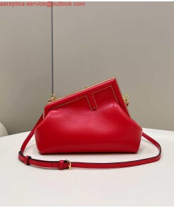 Replica Fendi 8BP129 First Small Fuchsia leather bag 80018M Red