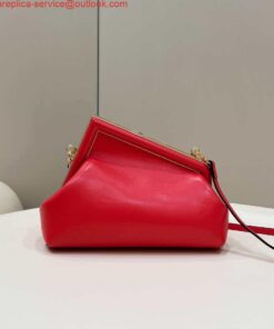 Replica Fendi 8BP129 First Small Fuchsia leather bag 80018M Red 2