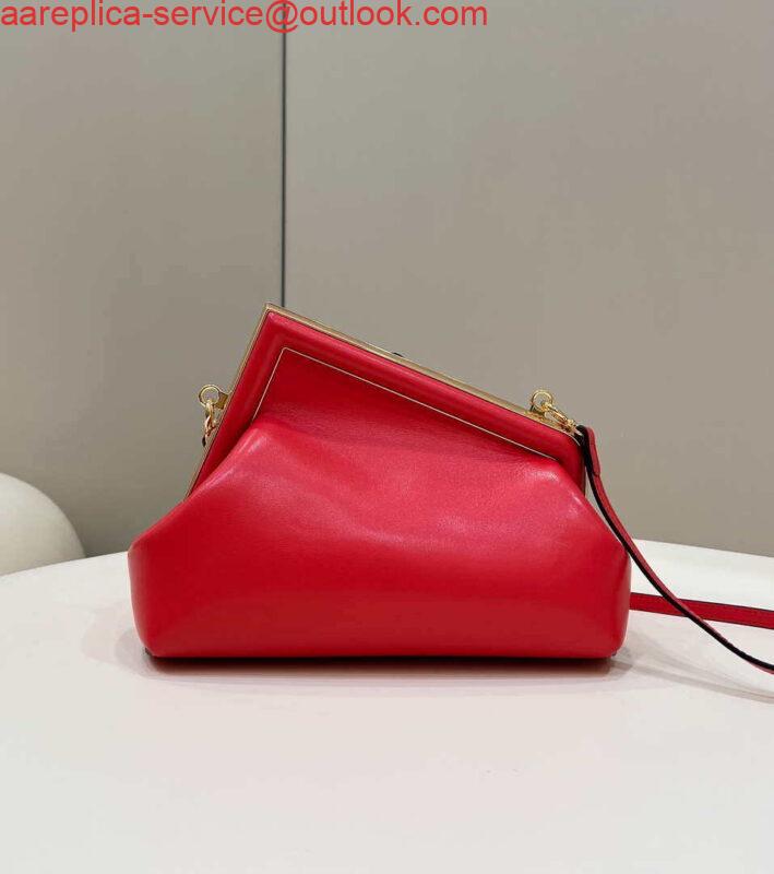 Replica Fendi 8BP129 First Small Fuchsia leather bag 80018M Red 2