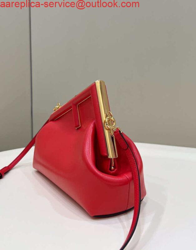 Replica Fendi 8BP129 First Small Fuchsia leather bag 80018M Red 3