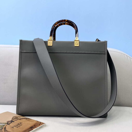 Replica Fendi 8BH386 Sunshine Medium Bag 8266S Dark Grey leather shopper 2