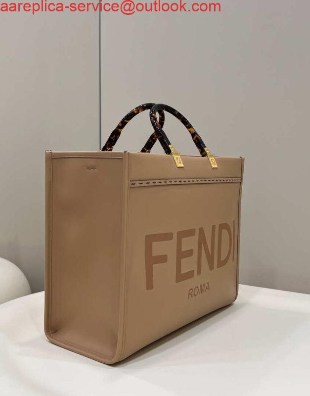 Replica Fendi 8266S Sunshine Medium Bag 8BH386 Apricot leather shopper 3