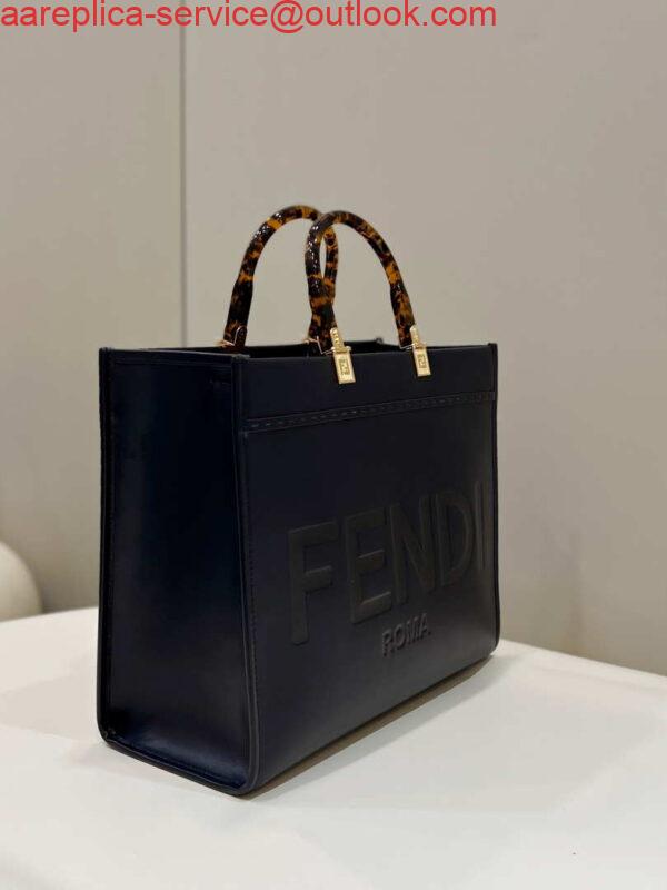 Replica Fendi 8266S Sunshine Medium Bag 8BH386 Black leather shopper 2