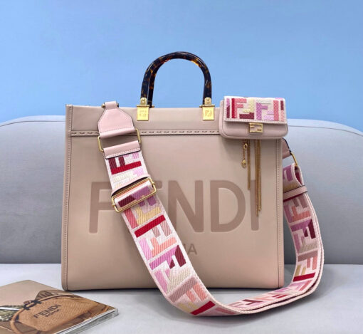 Replica Fendi 8266S Sunshine Medium Bag 8BH386 Pink leather shopper 8