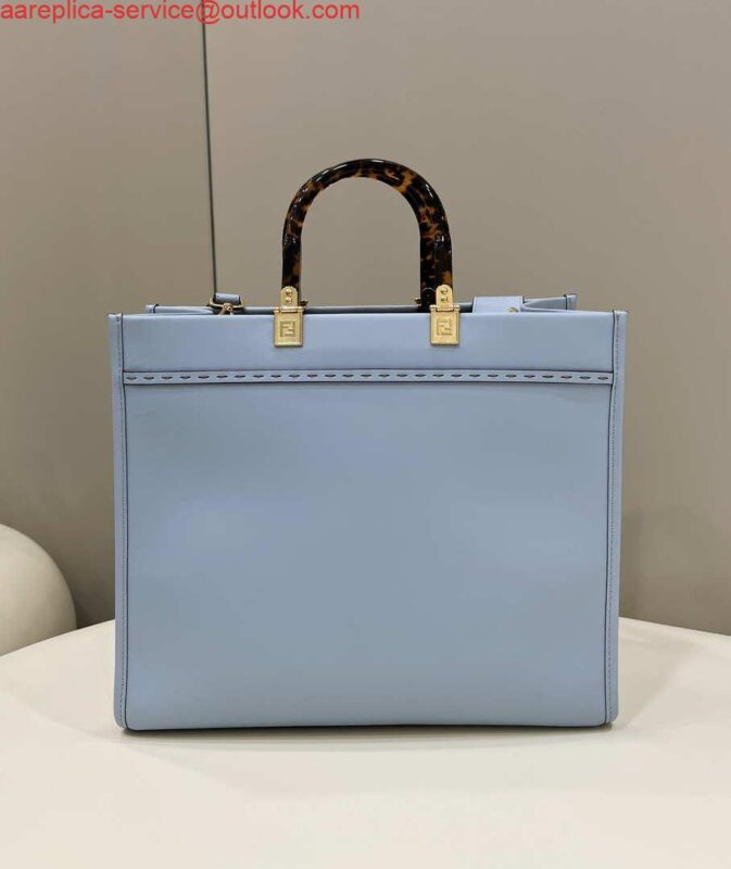 Replica Fendi 8266S Sunshine Medium Bag 8BH386 Light blue leather shopper