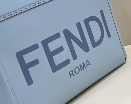 Replica Fendi 8266S Sunshine Medium Bag 8BH386 Light blue leather shopper 4