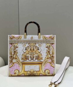 Replica Fendi Sunshine Medium Tote Shoulder Bag 8BH386 Versace FF Logo 2