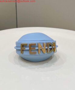 Replica Fendi 7AS089 Nano Fendigraphy Light blue leather Charm 80056S 2