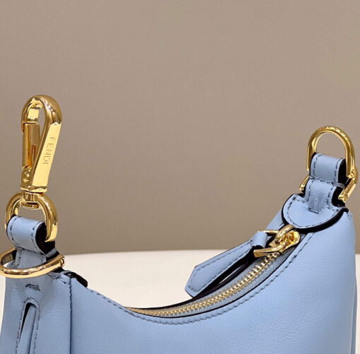 Replica Fendi 7AS089 Nano Fendigraphy Light blue leather Charm 80056S 5