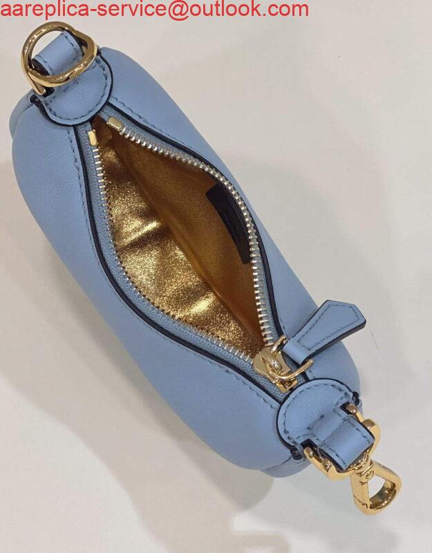 Replica Fendi 7AS089 Nano Fendigraphy Light blue leather Charm 80056S 8