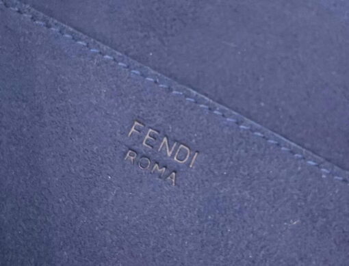 Replica Fendi 8BR793 Midi Baguette Chain FF Fabric Bag Blue 7