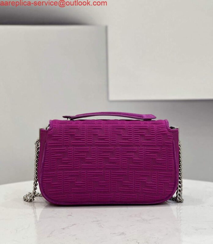 Replica Fendi 8BR793 Midi Baguette Chain FF Fabric Bag Purple