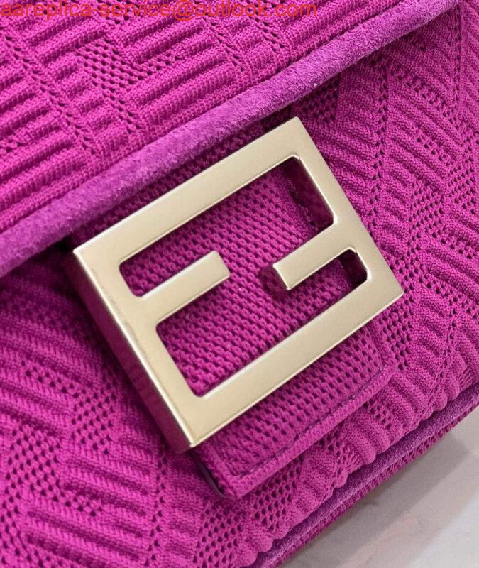 Replica Fendi 8BR793 Midi Baguette Chain FF Fabric Bag Purple 5