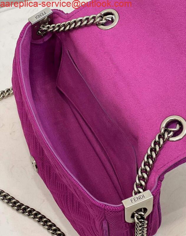 Replica Fendi 8BR793 Midi Baguette Chain FF Fabric Bag Purple 8