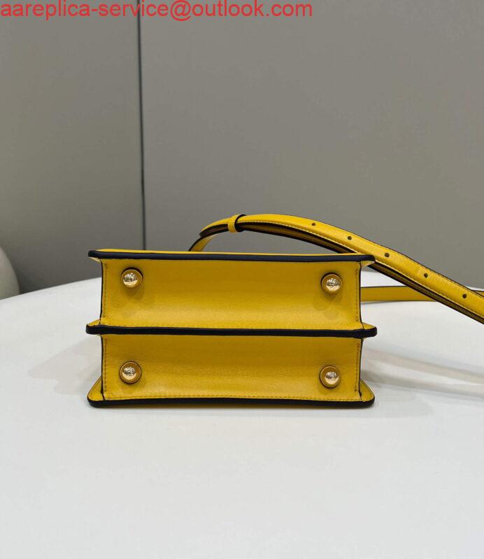 Replica Fendi 8BN335 Peekaboo ISeeU Petite Padded Nappa Leather Bag Yellow 3