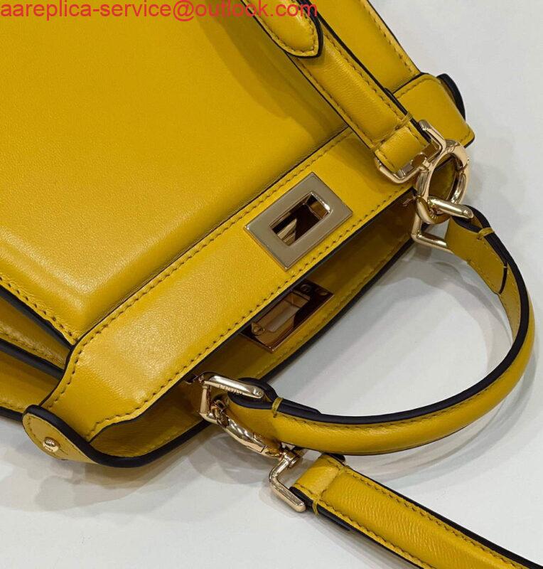 Replica Fendi 8BN335 Peekaboo ISeeU Petite Padded Nappa Leather Bag Yellow 4