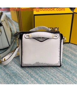 Replica Fendi 8BN290 PEEKABOO Iconic medium white leather FF print Bag