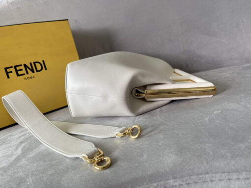 Replica Fendi FIRST 8BP127 Medium Bag White Leather 2