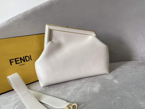 Replica Fendi FIRST 8BP127 Medium Bag White Leather 3