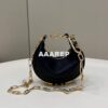 Replica Fendi Nano Fendigraphy Black Leather Charm 7AS089 White 9