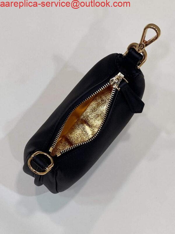 Replica Fendi Nano Fendigraphy Black Leather Charm 7AS089 Black 3