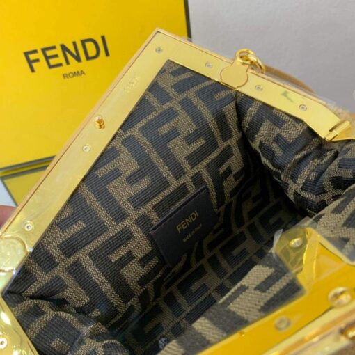 Replica Fendi First Small Sheepskin Bag 8BP129 Tan 5