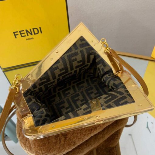 Replica Fendi First Small Sheepskin Bag 8BP129 Brown 5