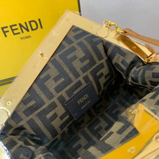 Replica Fendi First Small Sheepskin Bag 8BP129 Brown 6