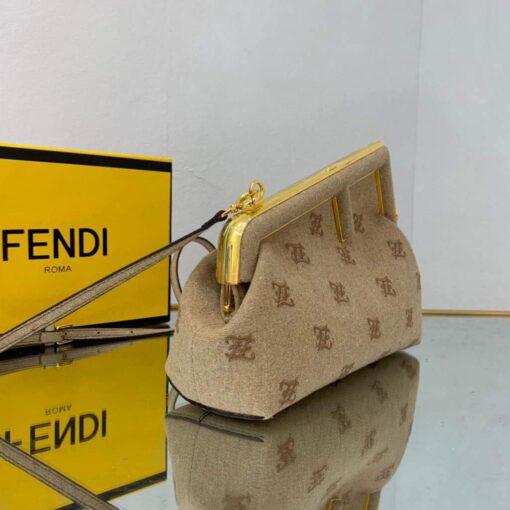 Replica Fendi First Small flannel Bag 8BP129 Tan 2