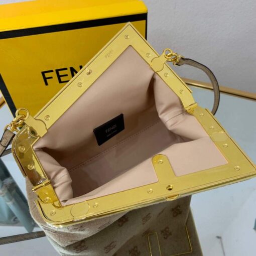 Replica Fendi First Small flannel Bag 8BP129 Tan 5