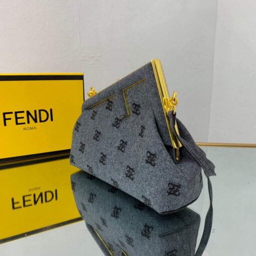 Replica Fendi First Small flannel Bag 8BP129 Blue 3