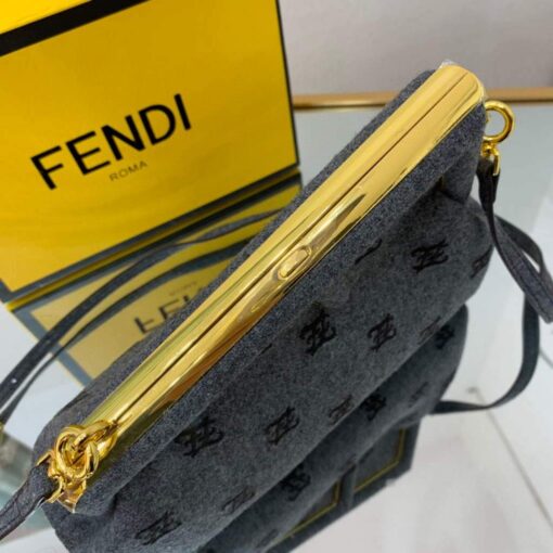 Replica Fendi First Small flannel Bag 8BP129 Blue 4