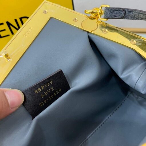 Replica Fendi First Small flannel Bag 8BP129 Blue 6