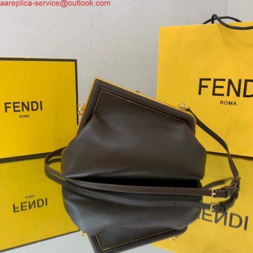 Replica Fendi FIRST Small Bag 8BP129 Dark Brown Leather