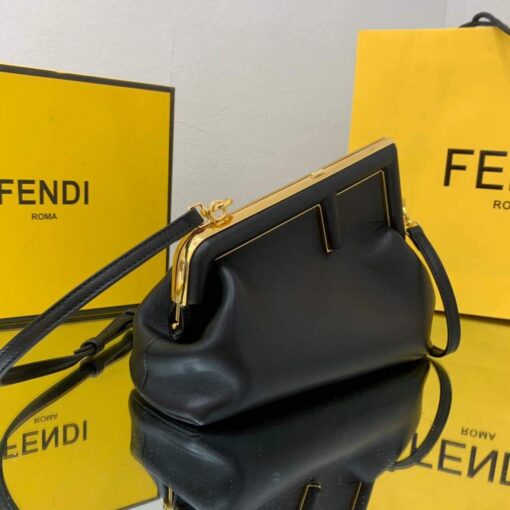 Replica Fendi FIRST Small Bag 8BP129 Black Leather 2