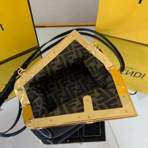 Replica Fendi FIRST Small Bag 8BP129 Black Leather 5