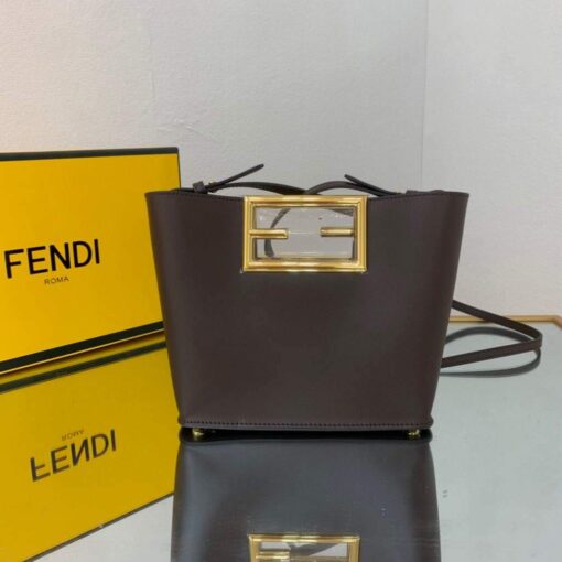 Replica Fendi 8BS054 fendi way small Brown Leather Bag 2