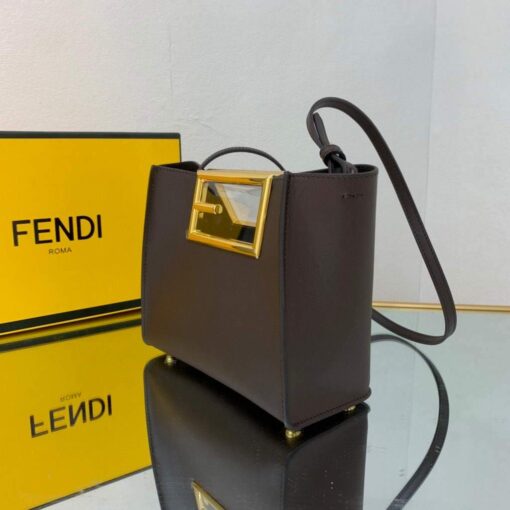 Replica Fendi 8BS054 fendi way small Brown Leather Bag 4