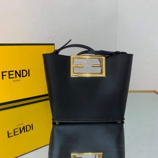 Replica Fendi 8BS054 fendi way small Black Leather Bag 2