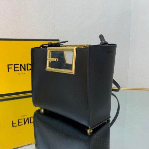 Replica Fendi 8BS054 fendi way small Black Leather Bag 4